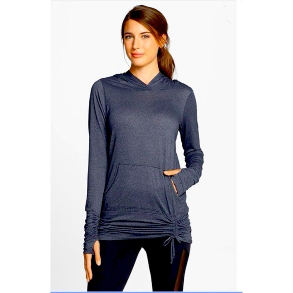 BEYOND YOGA “Cloud” Heather Ruched Pullover Hoodie
